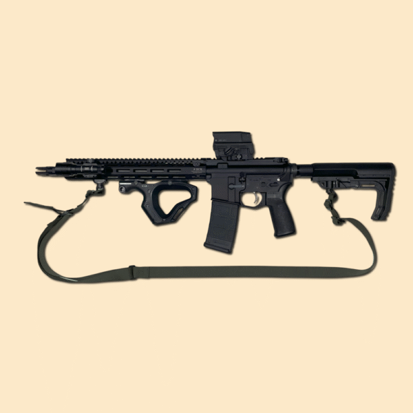 1" webbing Slingus Light in ranger green, displayed on AR rifle.