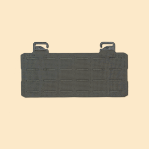Ranger Green G3 Universal Panel with two black g-hooks and six rows of MOLLE for connecting pouches to chest rig