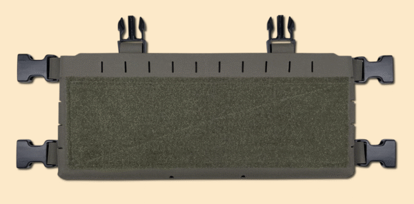 Extended chest rig placard in ranger green.