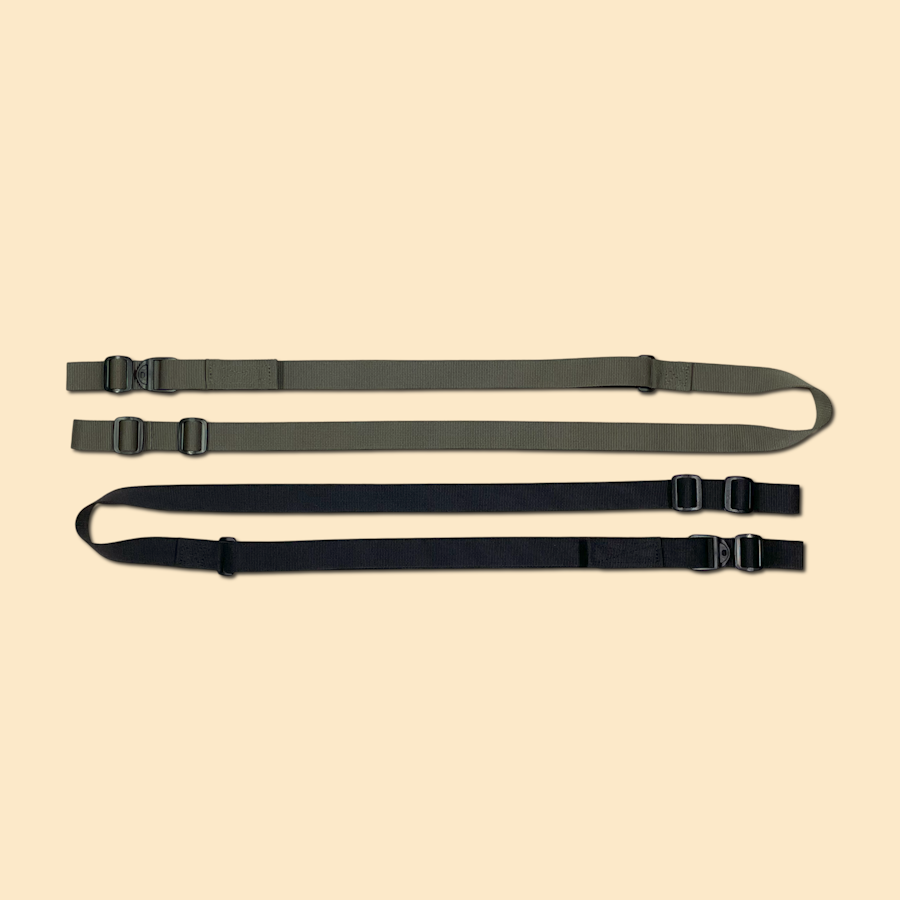 One, 1" sling in ranger green and one, 1" sling in black.
