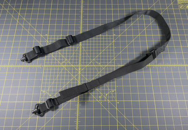 Our Slingus two-point rifle sling with quick adjust and two Made in USA QD swivels