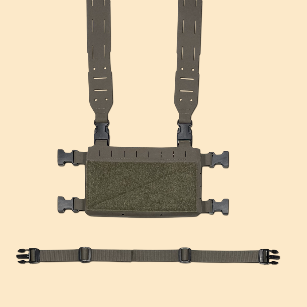 G3 placard modular chest rig shown with H harness and backstrap