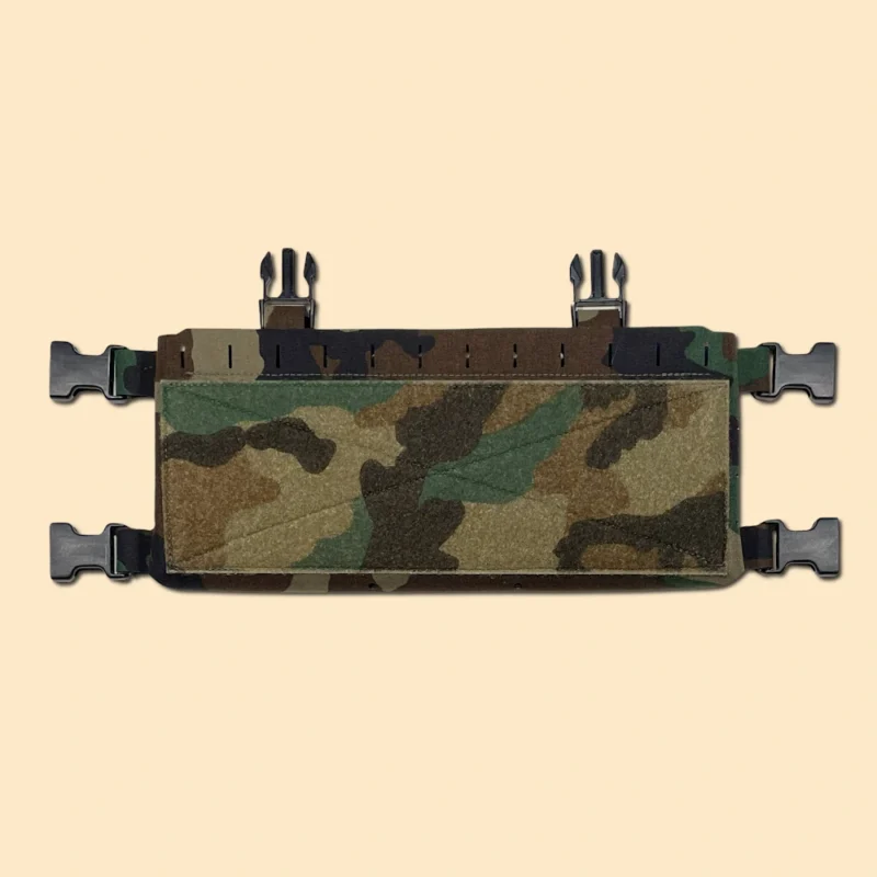 M81 woodland chest rig with hook and loop attachment system