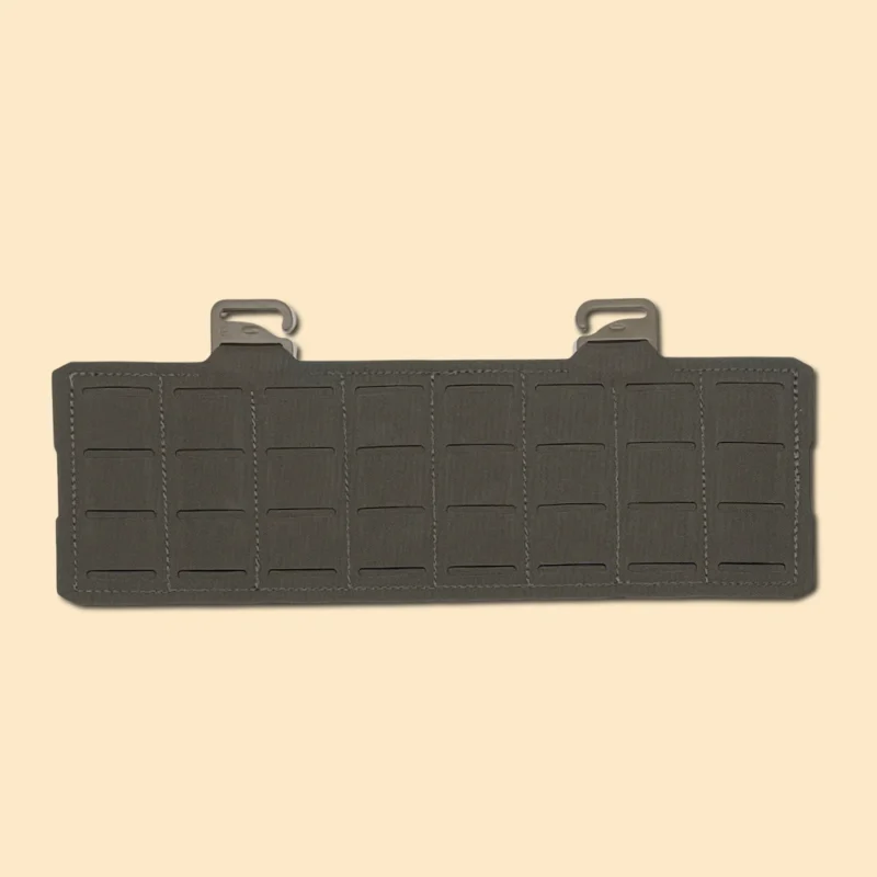 Ranger green modular 8 column MOLLE panel attached using G hooks and hook and loop system.